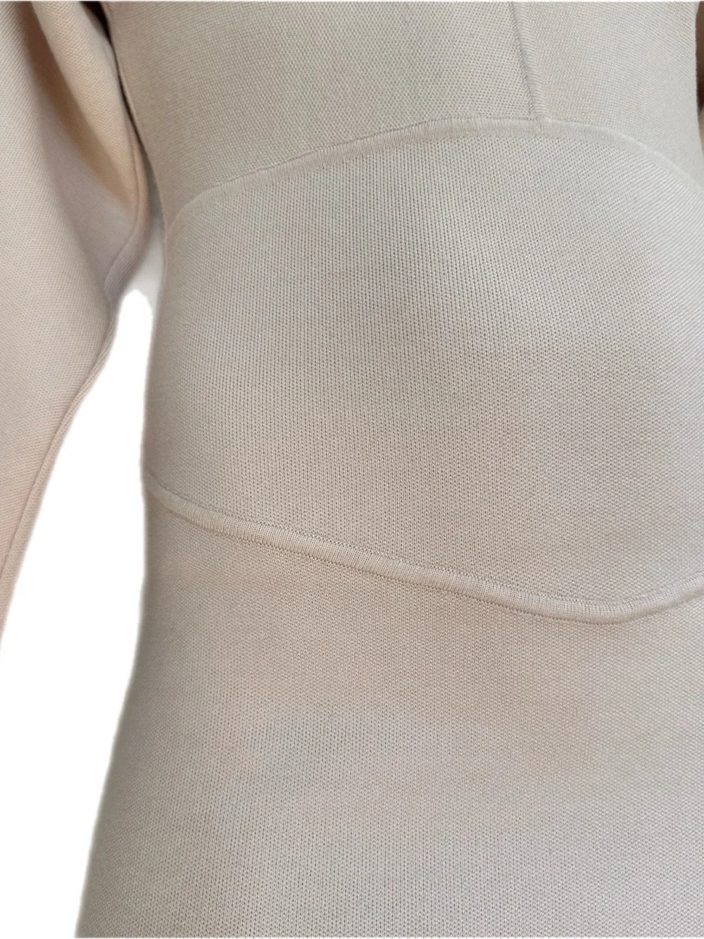 Line & Dot Ginne rayon blend long sleeve bodycon knit Dress in Bone size XS - Picture 4 of 9